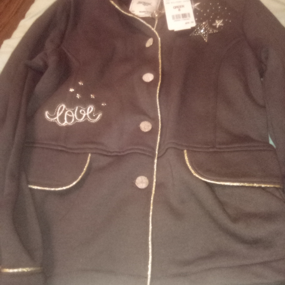 Girl's green military jacket